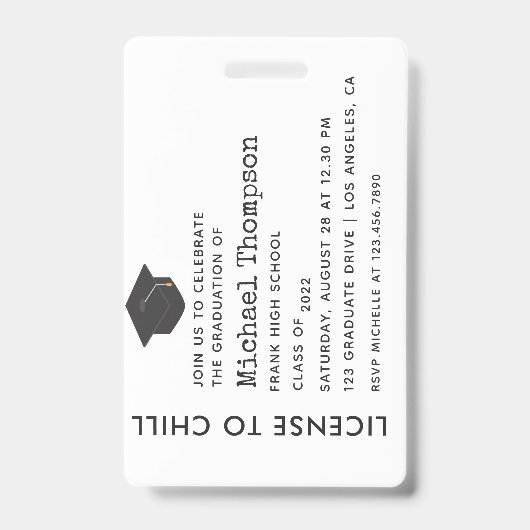 卒業パーティーVIPパス バッジ (表面)