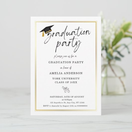 卒業パーティ招待状卒業招待状 招待状 (スタンド正面)