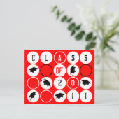 卒業パーティ招待状DOT191赤 招待状 (スタンド正面)