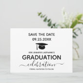 卒業パーティ日付の保ミニマル存 招待状 (スタンド正面)