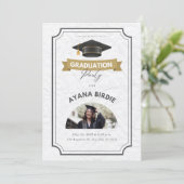 卒業パーティ日付の保存招待状 招待状 (スタンド正面)