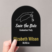 卒業パーティ日付の保存 アクリル招待状 (インサイチュ (ポータブル))