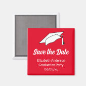 卒業パーティ赤と白の保存 マグネット (正面/裏面)