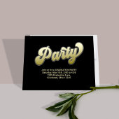 卒業パーティQRコード金ゴールドモダンタイポグラフィ エンクロージャーカード