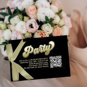 卒業パーティQRコード金ゴールドモダンタイポグラフィ エンクロージャーカード