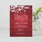 卒業パーテエレガントィーさくらんぼブロッサムレッド 招待状 (スタンド正面)