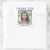 卒業パープルブラックの写真カスタムありがとう スクエアシール (バッグ)