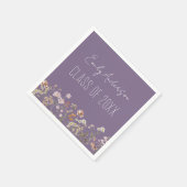 卒業パープルワイルドフラワーボホグラード スタンダードカクテルナプキン (角)