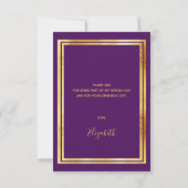 卒業パープル金ゴールド2025サンキューカード サンキューカード (裏面)