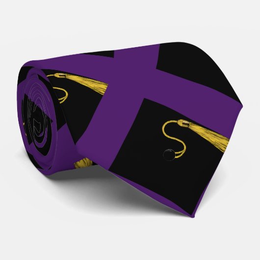 卒業パープル ネクタイ (ロール)