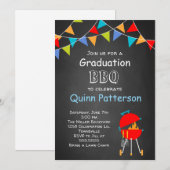 卒業パーリー招待状のチャルクボード招待 招待状 (正面/裏面)