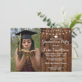 卒業パ素朴ーティエレガントーが木の写真を撮る 招待状 (スタンド正面)