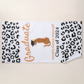 卒業ヒョウ ビーチタオル (正面)