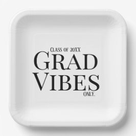 卒業ビブのみ白/黒 ペーパープレート