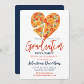 卒業ピザパーティー 招待状 (正面/裏面)