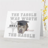 卒業ピットブル犬 カード (黄色い花)