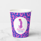 卒業ピンクとブルーヒョウ 紙コップ (裏面)