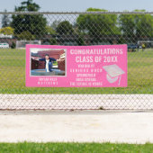 卒業ピンクのオパール1写真おめでとう 横断幕 (インサイチュ)