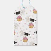 卒業ピンクのカップケーキスパーカーの好意または ギフトタグ (正面)