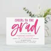 卒業ピンクのブラシスクリプトへの応援 招待状 (スタンド正面)