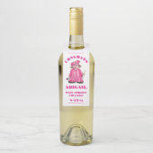 卒業ピンクの卒業式キャップガウンおめでとう ボトルネックタグ (ボトル)