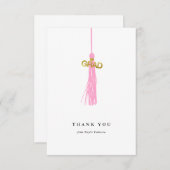 卒業ピンクタッセルカスタム サンキューカード (正面/裏面)