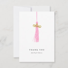 卒業ピンクタッセルカスタム サンキューカード