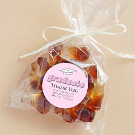 卒業ピンク大学院レトロタイポグラフィシンプル ラウンドシール