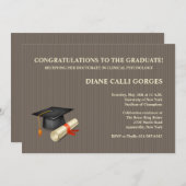 卒業ピンストライプ招待状 招待状 (正面/裏面)