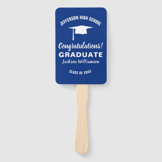 卒業ファンあなたの学校の色の大学院の写真 ハンドファン (正面)