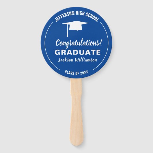 卒業ファンあなたの学校の色の大学院の写真 ハンドファン (正面)