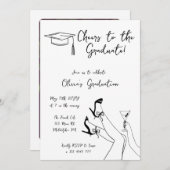 卒業ファンシーパーティーの裏側の写真 招待状 (正面/裏面)