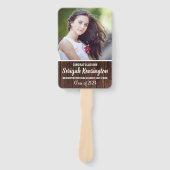 卒業ファン素朴ウッド女性写真 ハンドファン (正面)