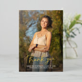 卒業フォトスクリプトサンキューカード 箔招待状 (立ち正面)