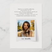 卒業フォトスクリプトサンキューカード 箔招待状 (裏面)
