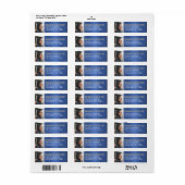 卒業フォトブルー金ゴールド&ホワイト差出人住所 ラベル (フルシート)