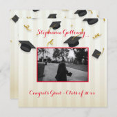 卒業フォトモルタルボードモノグラム文字 案内状 (正面/裏面)