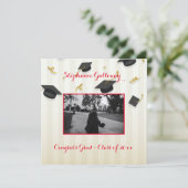 卒業フォトモルタルボードモノグラム文字 案内状 (スタンド正面)