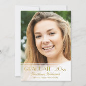 卒業フォトレッド金ゴールドスクリプト2023グラードパーティー 招待状 (正面)