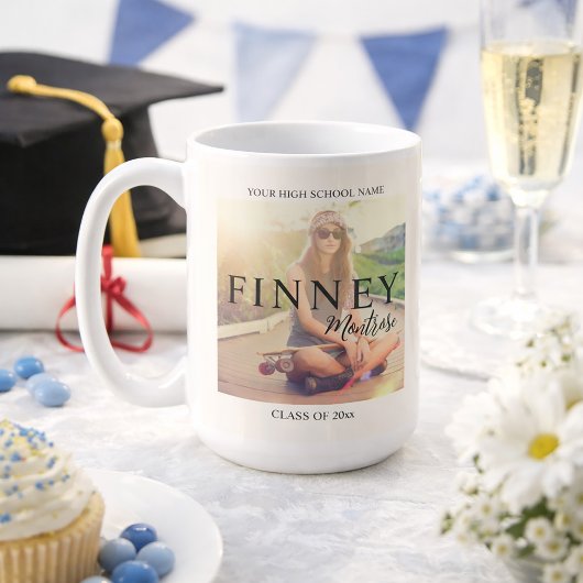 卒業フォト文字オーバーレイ コーヒーマグカップ