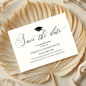 卒業フォーマルパーティ白黒日付の保存 招待状