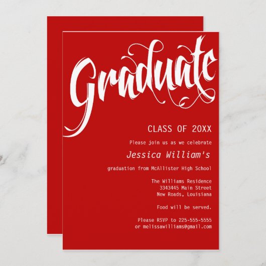 卒業フォーマル党 招待状 (正面/裏面)