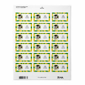 卒業フクロウと緑と金ゴールドスクールカラー ラベル (フルシート)