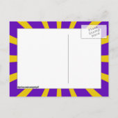 卒業フクロウパープルと金ゴールドスクールカラー 案内ポストカード (裏面)