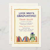 卒業フクロウ招待状 招待状 (正面/裏面)