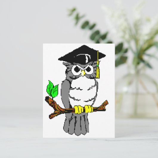 卒業フクロウ 案内ポストカード (スタンド正面)