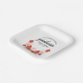 卒業フローラピンクローズパーティー ペーパープレート (傾斜あり)