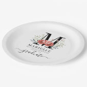 卒業フローラモノグラムロゴパーティー紙紙 ペーパープレート (アングル)