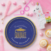 卒業ブモダンルー金ゴールドフォイフェイクル紙プレート ペーパープレート (パーティー)