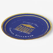 卒業ブモダンルー金ゴールドフォイフェイクル紙プレート ペーパープレート (アングル)